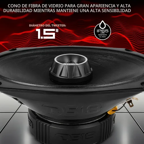 Vista 3 de DS18 PRO-ZT Pro Audio - Altavoces coaxiales de rango medio con tweeter de bala integrado, 4 ohmios, resistente al agua, parrilla de malla metálica