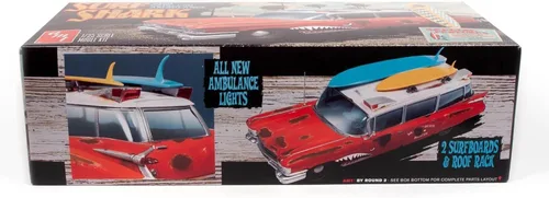 Vista 4 de Skill 2 Model Kit 1959 Cadillac Ambulance Surf Shark Escala 1/25 Modelos por AMT