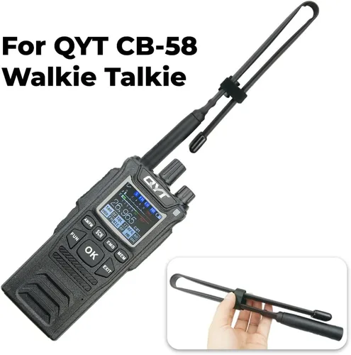 Vista 6 de Antena táctica de radio CB de 27 MHz, 18.4 in/18,38 pulgadas, conector macho BNC, antena de radio para QYT CB-27 CB-58 Radio marina de mano