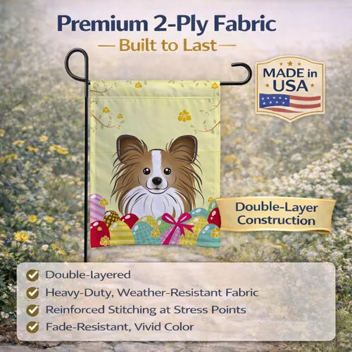 Vista 398 de Caroline's Treasures BB1923GF Bandera decorativa para jardín con diseño de Border Collie, para caza de huevos de Pascua, para jardín, jardín, patio