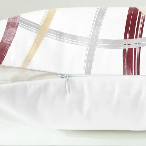 Vista 6 de CaliTime Juego de 2 fundas de almohada decorativas de vellón con líneas geométricas abstractas en forma de arco, para sofá, cama, decoración de casa