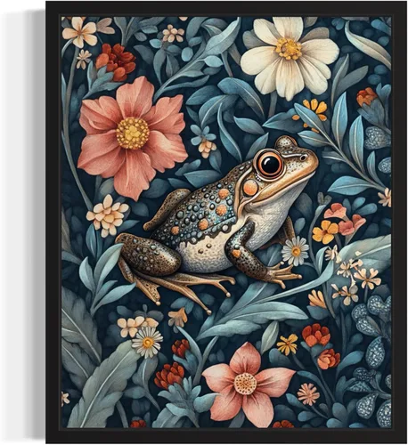 Vista 25 de Póster de Arte de Murciélago, Estilo William Morris Retro de Mediados de Siglo Botánico Victoriano Academia Oscura Decoración Gótica Galería 10a