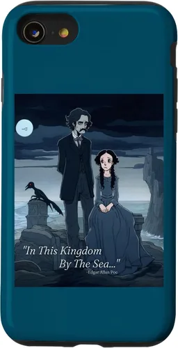 Vista 18 de Funda estética gótica para iPhone 12/12 Pro Edgar Allan Poe y Annabel Lee