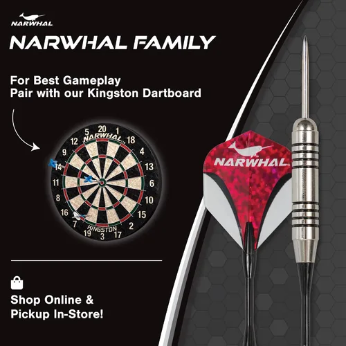 Vista 5 de Narwhal Tournament 22g Steel Tip Darts - 3 Pack 5.5 in. Darts with Metal Tip and Storage Case