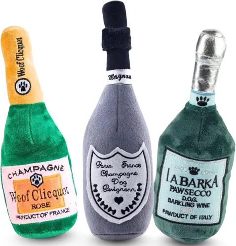 Vista 22 de Haute Diggity Casamuttgos Tequila, Juguetes de felpa para perros de diseñador con silbato interactivo, enriquecimiento estimulante para mascotas