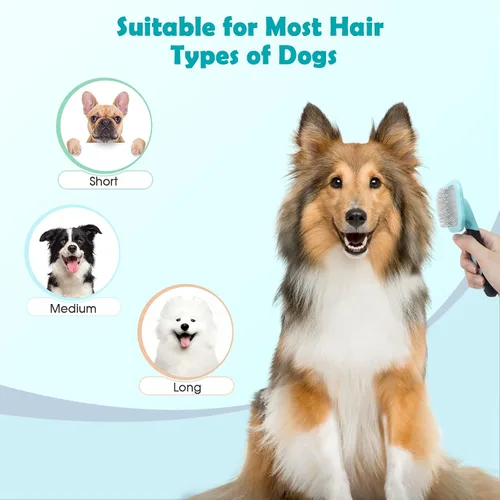 Vista 11 de Cepillo Slicker, cepillo para perros con pinzas de limpieza suave para eliminar el pelo suelto, cepillo para perros pequeños, cachorros, yorkies