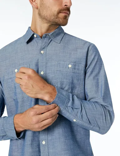 Vista 3 de Tienda Essentials - Camisa de cambray con manga larga y ajuste regular para hombre