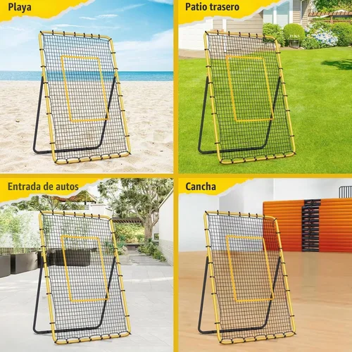 Vista 5 de Volleyball Rebounder Net 7x4 ft -5 Angles Adjustable, Outdoor Portable or Home Training Equipment, Backyard Volleyball Trainer with Rebound Net