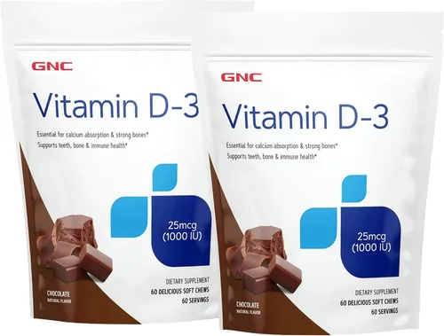 Vista 8 de GNC Vitamina D-3 masticables suaves 1000IU, chocolate, 60