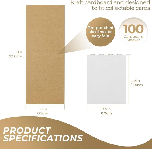 Vista 2 de Golden State Art Paquete de 100 protectores de tarjetas coleccionables de Blanco