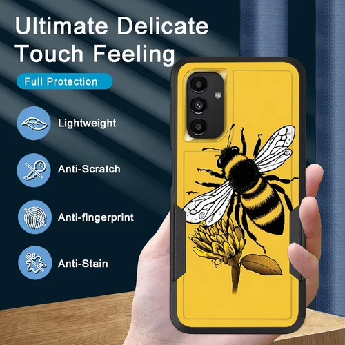 Vista 466 de Funda para Galaxy A14 5G, resistente de doble capa híbrida de policarbonato duro, goma suave, a prueba de golpes, funda protectora resistente