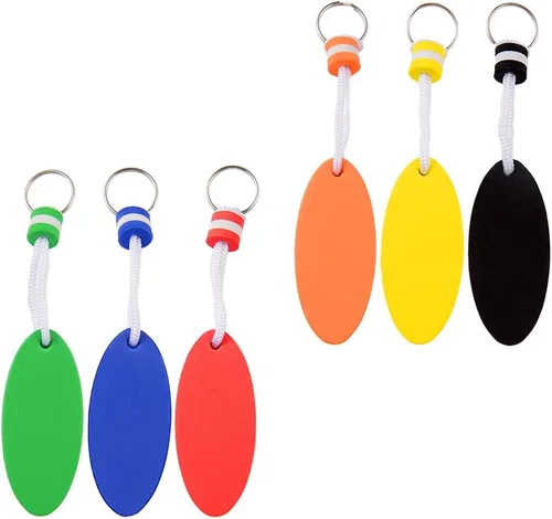 Vista 2 de 6 llaveros flotantes para llaves de barco, llavero flotante ovalado, colgante de llave de barco, flotador, para barco, kayak, pesca, kitesurf, vela