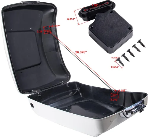 Vista 5 de Moto Onfire US Stock Tour Trunk Pack Tether Tapa Cable retráctil apto para 2014+ posterior Harley/Aftermarket King Chopped Razor Tour Trunk Pack