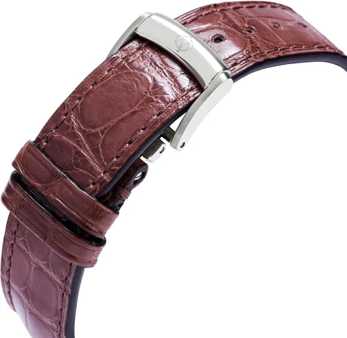 Vista 2 de Baume & Mercier Esfera Plateada Correa de piel color café reloj de la mujer # 10018