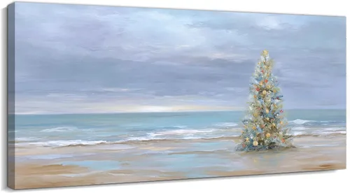 Vista 14 de GUTTATY Lienzo decorativo para pared, cuadros del océano, pintura de arte costero para decoración de pared de sala de estar, póster de mar, arte