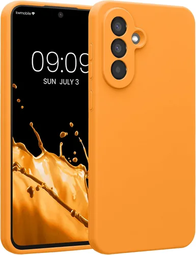 Vista 72 de kwmobile Funda compatible con Samsung Galaxy A13 4G - Funda delgada de silicona TPU - Acabado suave al tacto - Amarillo radiante