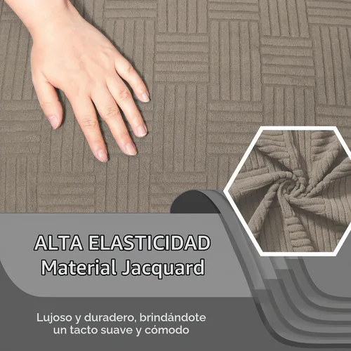Vista 2 de ULTICOR - Juego de 8 fundas para sofá reclinable de jacquard, fundas elásticas para sofá reclinable para 3 cojines, gruesas, suaves, lavables Gris