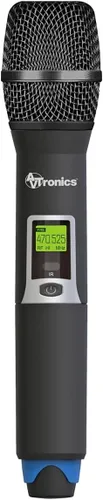 Vista 3 de Sistema de micrófono inalámbrico profesional, 200 canales UHF 3 de mano y 1 cinturón y lavalier, sistema de micrófono para habla, canto, eventos