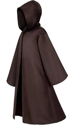 Vista 3 de TOGROP Disfraz de caballero para niños, bata con capucha para niños y niñas, cosplay de 3 a 14 años