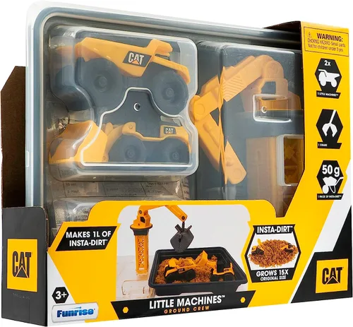 Vista 3 de CatToysOfficial, Juego de Vehículos CAT Little Machines Ground Crew con Insta-Dirt, juguetes sensoriales para niños a partir de 3 años