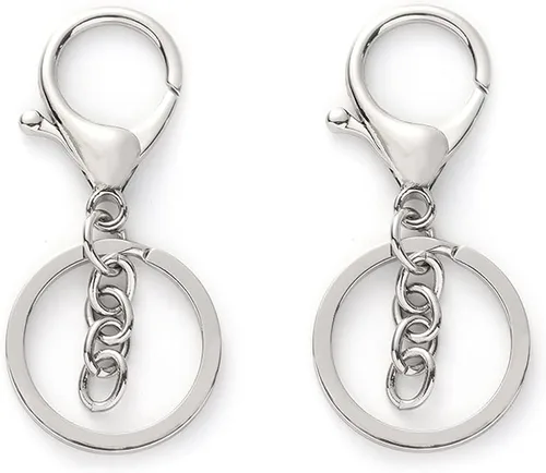 Vista 3 de GBSTORE 10 llaveros abiertos con cierres de langosta y cadena de extensión, gancho para llavero para hacer joyas, encontrar accesorios de llaveros