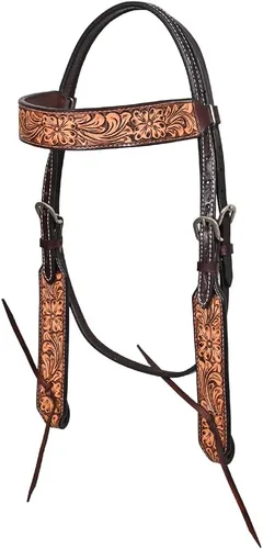 Vista 5 de HILASON Western Horse Headstall Breast Collar Set American Leather Floral Tack for Horses