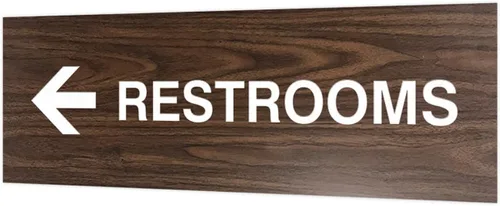 Vista 64 de Signs ByLITA Basic Restrooms - Letrero direccional para pared o puerta (negro), pequeño (paquete de 1)