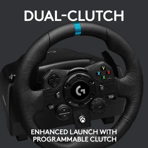 Vista 4 de Logitech G Rueda de carreras 923 y pedales para Xbox XS, Xbox One y PC con TRUEFORCE hasta 1000 Hz Force Feedback, pedal sensible, control