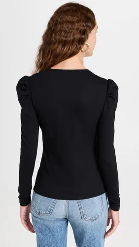 Vista 3 de Rebecca Taylor Camiseta de manga larga fruncida para mujer