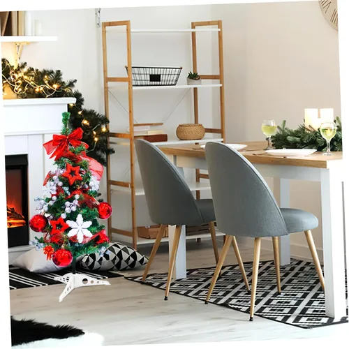 Vista 5 de INOOMP Soporte para árbol de Navidad, base de árbol de Navidad artificial blanca, soporte para árbol de Navidad, soporte giratorio de repuesto