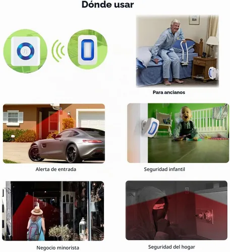 Vista 4 de Alarmas de cama y prevención de caídas para pacientes ancianos con demencia, dispositivo de alerta para el hogar (2 busca+1 sensor)