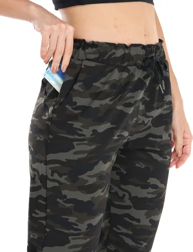 Vista 3 de Kcutteyg - Pantalones deportivos con bolsillos para mujer, diseño suave, ligero y de secado rápido, para entrenamiento, gimnasia, yoga y correr