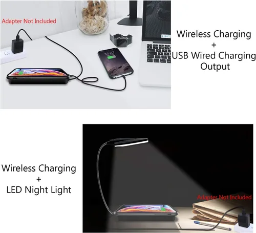 Vista 7 de Cargador inalámbrico, ANGELIOX USB-C 7.5 W cargador inalámbrico rápido para cargar iPhone Xs Max/XS/XR/X/8/8+, estación de carga inalámbrica de 10 W