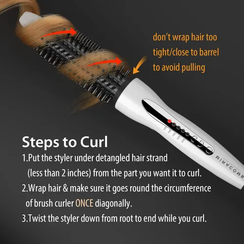 Vista 2 de MIRACOMB Cepillo alisador de pelo de cerámica turmalina Cool Touch PRO Multi Styler con 5 ajustes de calor, barril de 1 pulgada de apagado