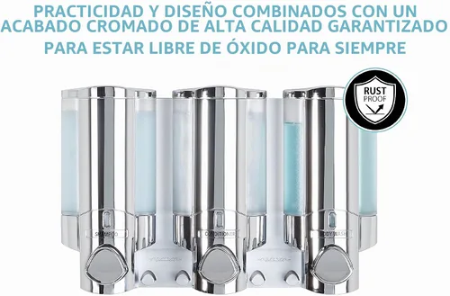 Vista 6 de Better Living Products 76345-1 Aviva, set de tres despachadores cromados.