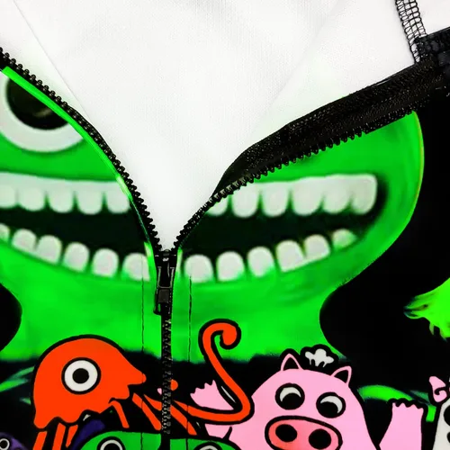 Vista 3 de SHDEMY Boys Garten of Banban Hoodies Kids Cartoon Game Monster Zip Up Sweatshirt Horror Jacket Novelty Party Outfit