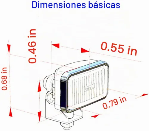 Vista 7 de 20MM Proyector rectangular Retro Simulación Electrochapado Reflector reflector reflector faro para 1:8 1:10 RC coche Lámpara transparente Pro