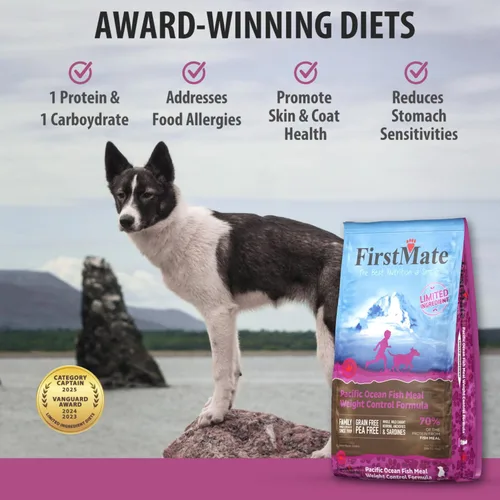 Vista 7 de FirstMate Pet Foods Alimento seco para perros – Ingrediente limitado Fórmula de control de peso de comida de pescado del océano Pacífico – Receta