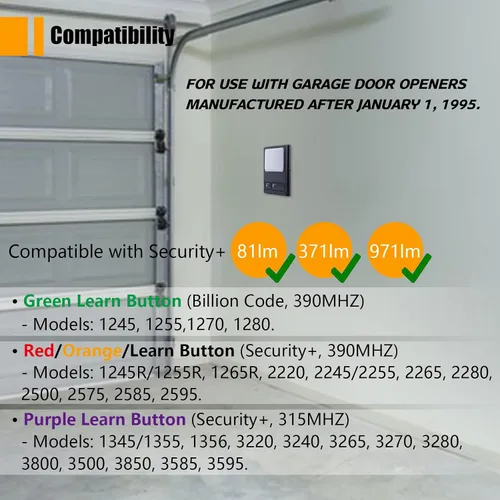 Vista 3 de Para LiftMaster 41A5273-1 Panel de control multifunción, paneles de repuesto de puerta de garaje de pared con cable para 78LM 81lm, 371lm, 971lm
