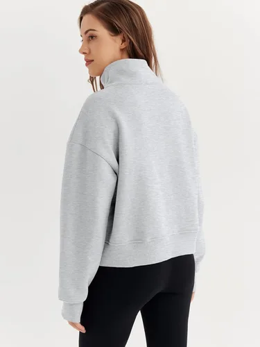 Vista 4 de EFAN Sudaderas cortas para mujer, con media cremallera, forro polar, con cremallera de un cuarto, sudaderas con capucha 2023, ropa de moda de otoño