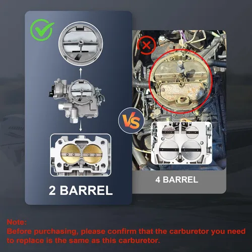 Vista 4 de Carburador marino para Mercruiser 3.0L 2.5L 2 barriles Carburador 4 CYL Mercarb Carb con chorros de enlace largo y juntas estrangulador eléctrico
