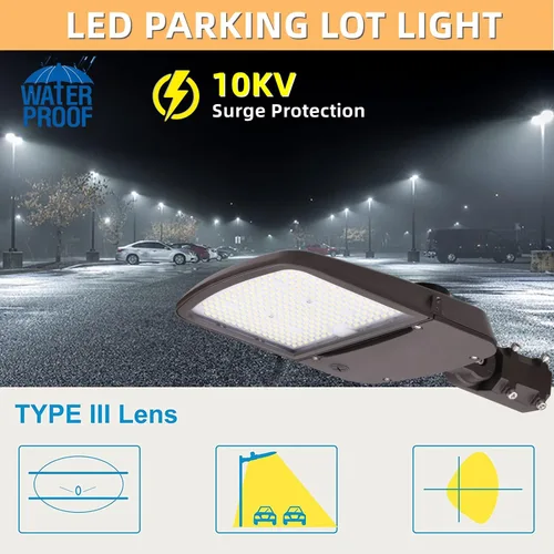 Vista 7 de Luz de estacionamiento LED al aire libre de 200 W con accesorio deslizante, 5000K luz diurna 28000LM 750W HPS/HID equivalente, UL comercial LED