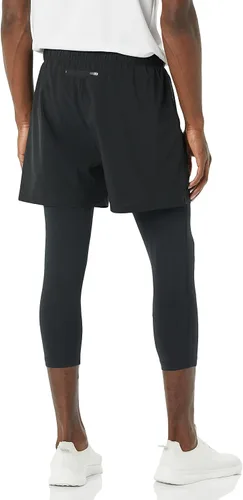 Vista 2 de Tienda Essentials Pantalones cortos de correr tejidos de doble capa para hombre que absorben la humedad