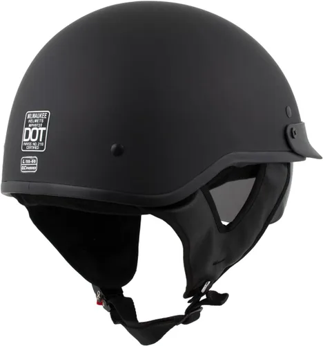 Vista 7 de Milwaukee Helmets MPH9718DOT - Casco de motocicleta de media cara negro mate 'Momentum' aprobado por puntos para hombres y mujeres, con visera