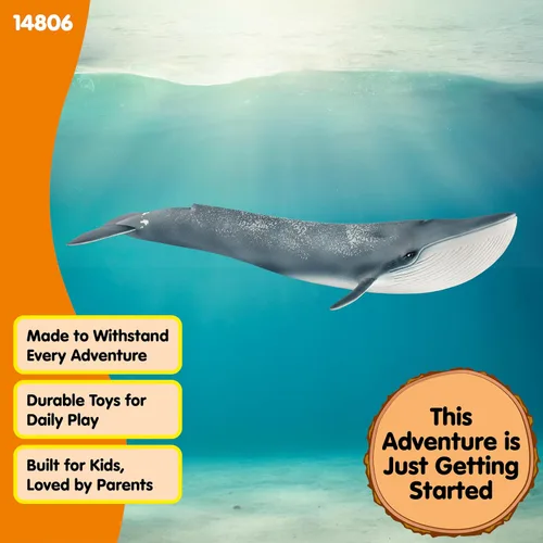Vista 4 de Schleich Wild Life - Figurina realista de ballena azul, juguete de animal acuático auténtico y altamente detallado, duradero para la educación