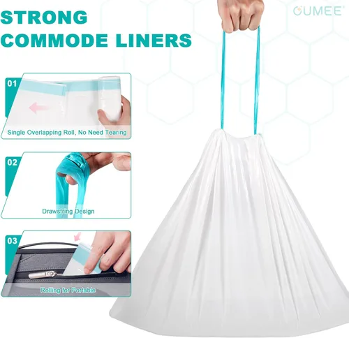 Vista 5 de 120 forros desechables para cómoda de mesita de noche, además de revestimientos de cómoda, forros portátiles para ir al baño para adultos, bolsas
