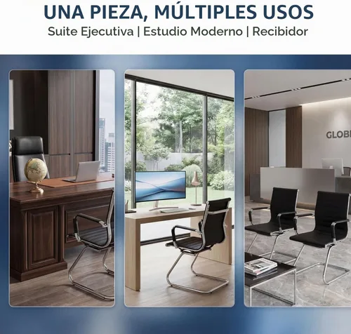Vista 7 de Juego de 2 sillas de sala de conferencias, sillas de sala de espera con brazos, sillas de recepción de piel sintética sin ruedas, sillas de Negro