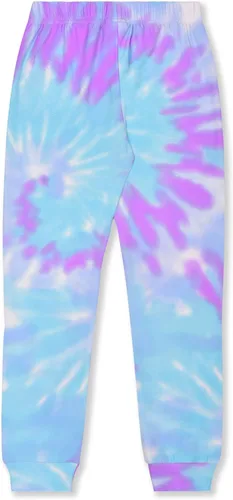Vista 5 de Disney Frozen Elsa Anna and Olaf - Conjunto de sudadera con capucha y pantalones deportivos para niñas pequeñas y niños pequeños lilaazul