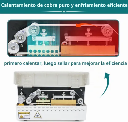 Vista 2 de Phezer Máquina de sellado térmico continuo, sellador automático de banda de bolsas de plástico comercial con control digital de 32.0-482.0 °F