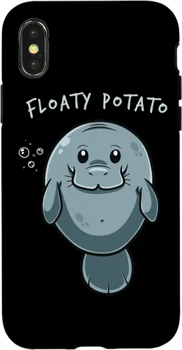 Vista 5 de Flaoty Potato Manatee Funny Manati Manatee Chubby Mermaid Case for iPhone 17